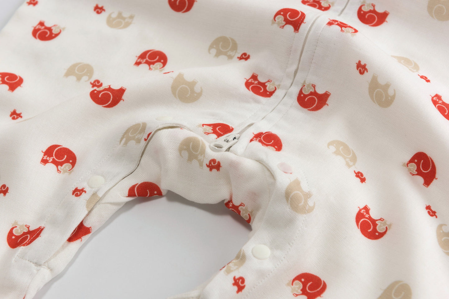 4-Layer Bamboo-Cotton Muslin Wearable Sleepsacks (Mom & Baby Elephants)