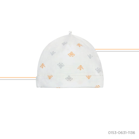 beanie - white pattern (06)